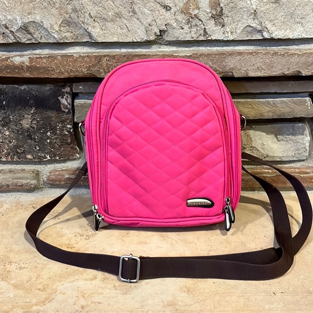 Travelon Pink Diamond Quilted Y2K Travel Crossbody Bag